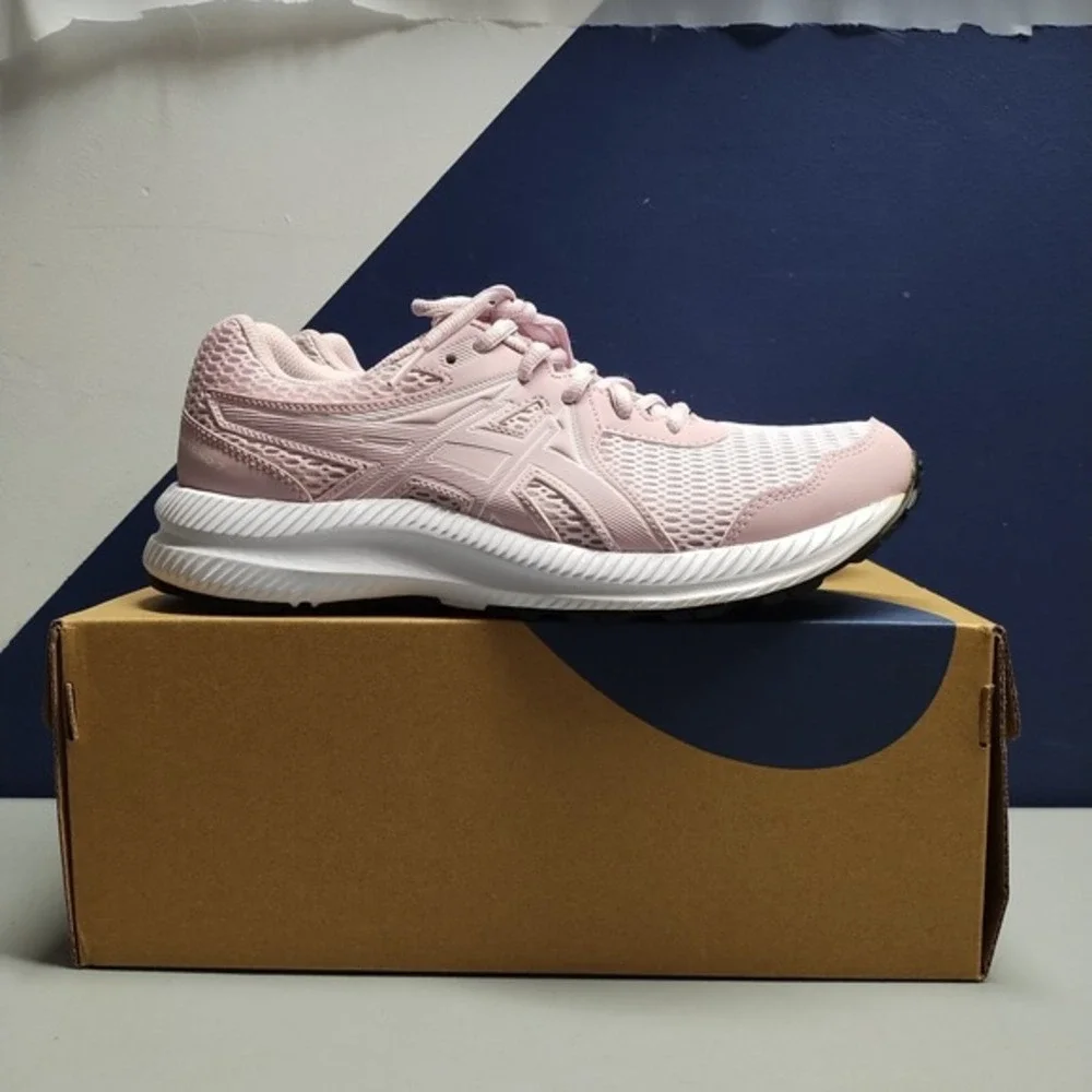 ASICS Contend‎ 7 GS Running Sneakers Kids US 7 Pink White Athletic 1014A192-707